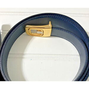 Misuri Genuine Leather Belt Made In Italy Reversible Black & Navy Blue 42" - 46"